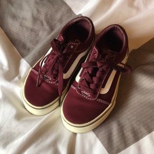 Boys Burgundy Vans Sz 11